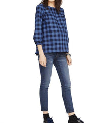 Hatch - The Delfina Maternity Plaid Top