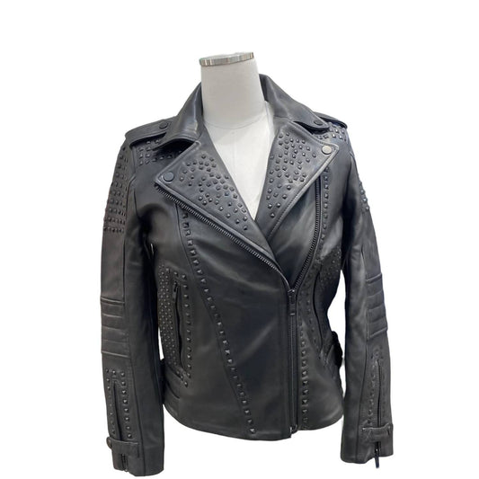 11 Uptown - Women's Studded Leather Jacket