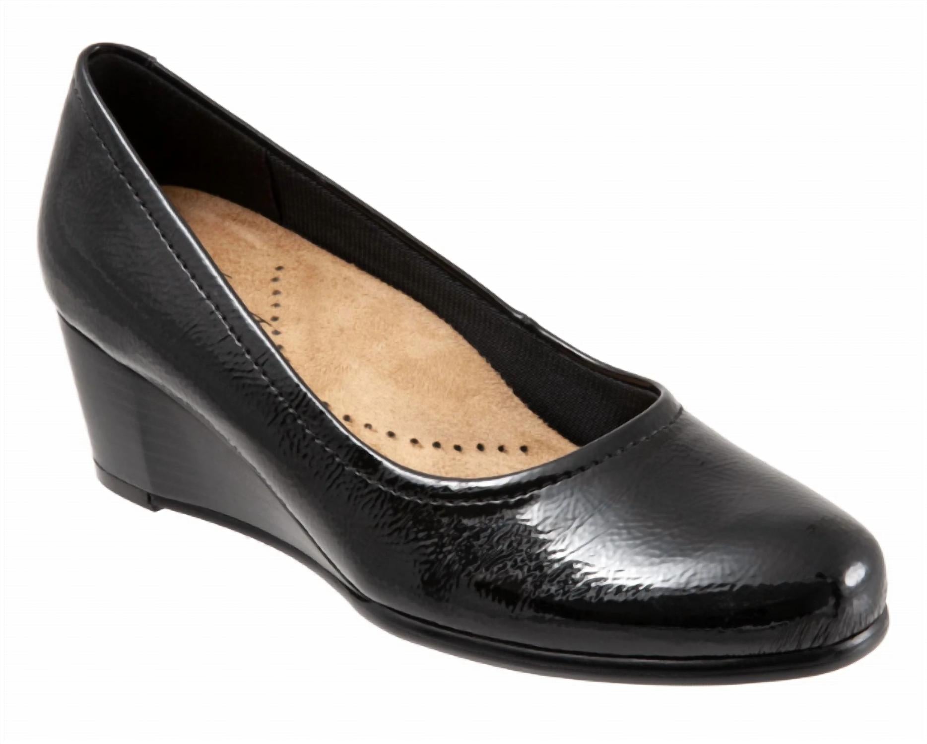 Sole Bliss Women's Winnie Dress Wedge in patent - women's shoe - detail view