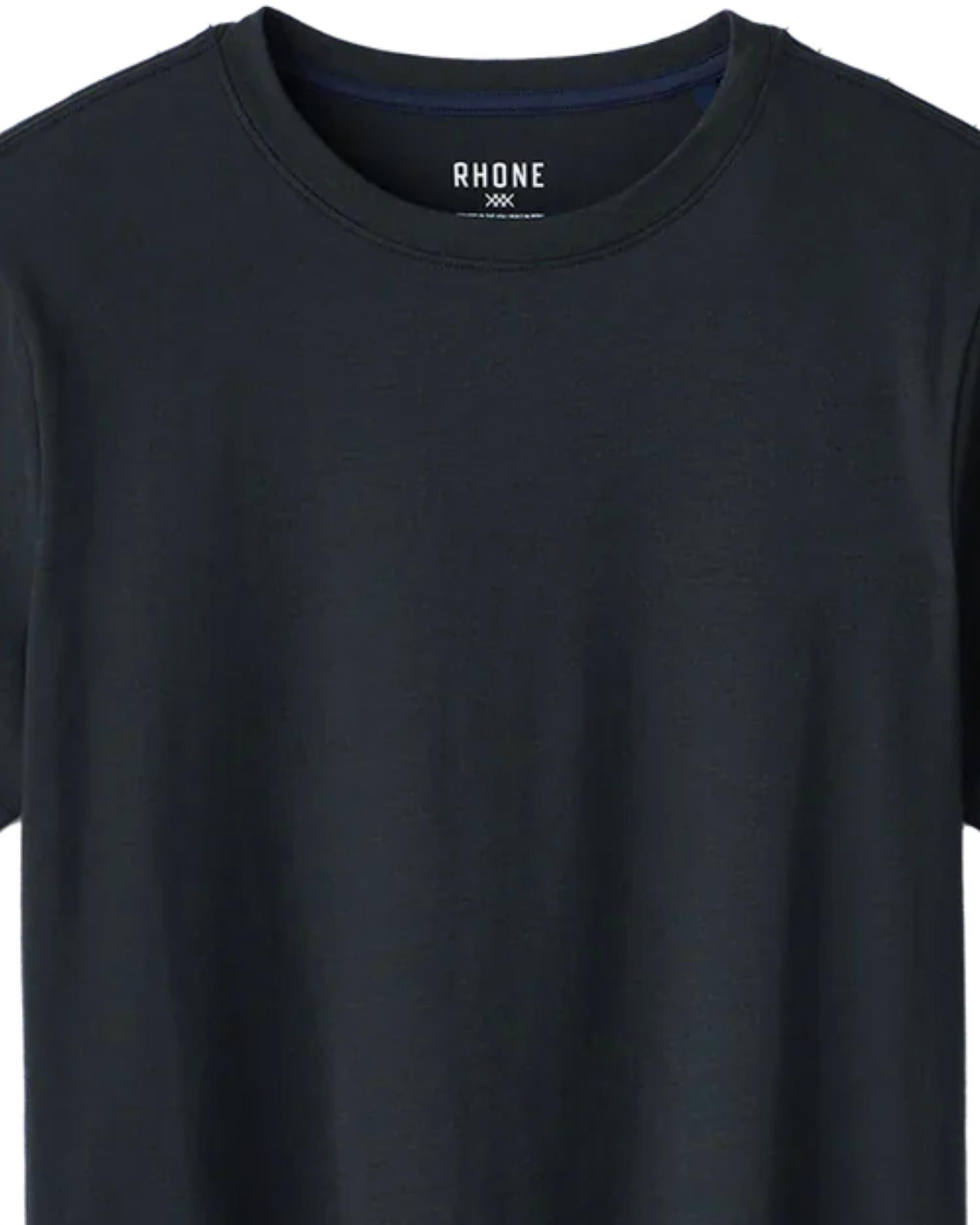 RHONE Men's Element Tee in black - men's t-shirt - detail view