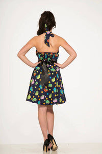Orchid Bloom - Arcade Halter Dress