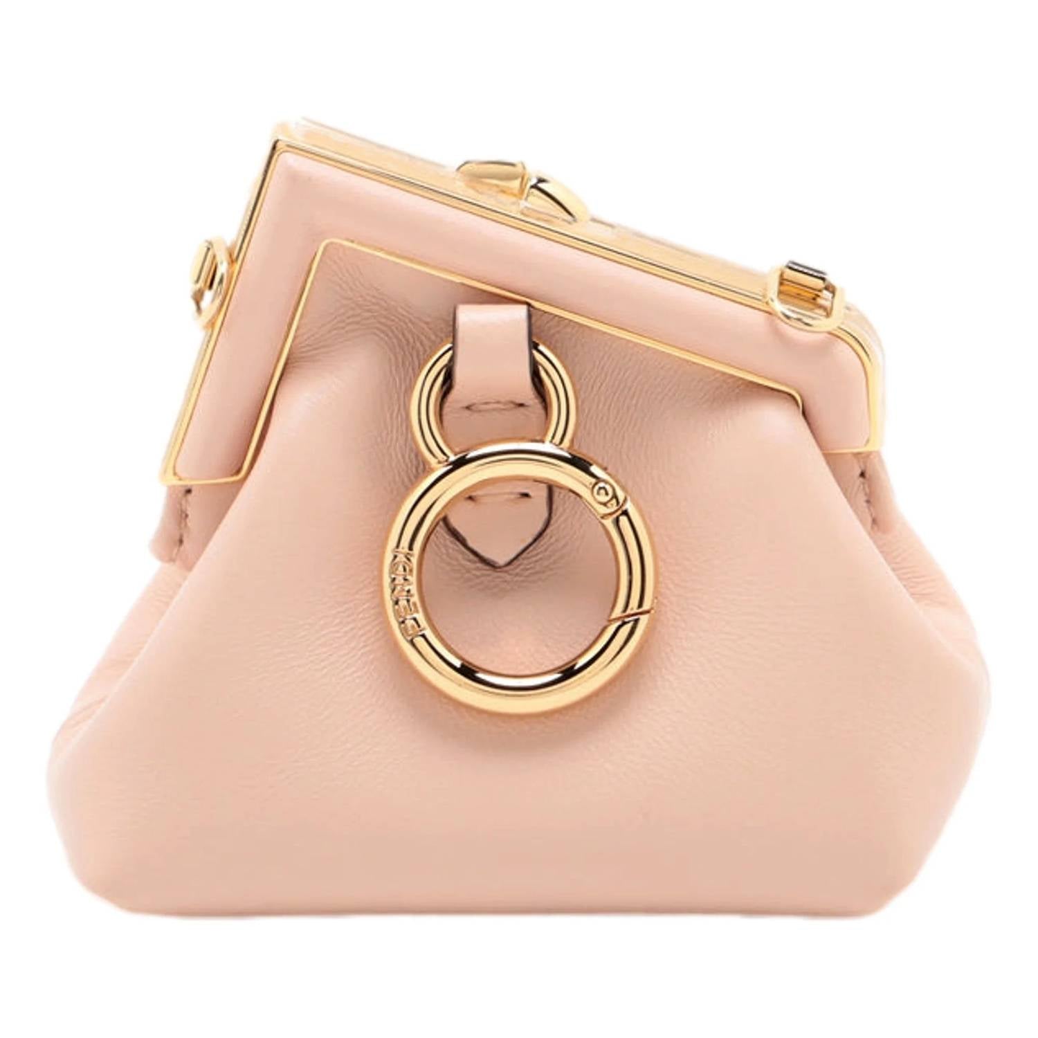 Fendi - Women's First Poudre Leather Nano Micro Charm Pouch Bag
