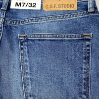 C.O.F. Studio Men's M7 Organic Cotton Comfort-stretch Jeans in blue - men's jeans - view 4