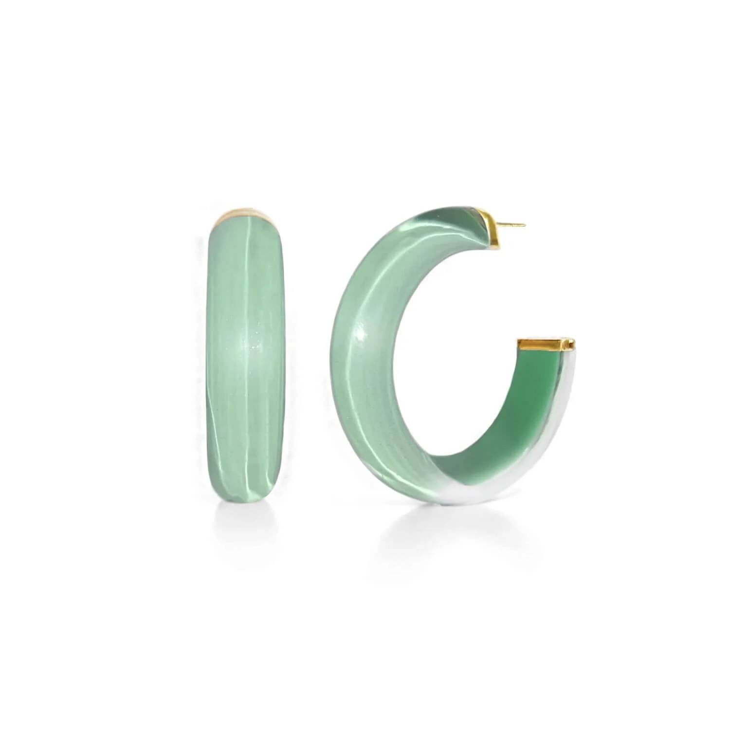 Gold & Honey - Women's Small Illusion Lucite Hoop Earrings