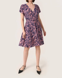 Soaked In Luxury - Sylvia V-neck Short Sleeve Belt Mini Dress