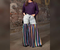 Lucky & Blessed - Distressed Light Denim Palazzo Wide Leg Jeans