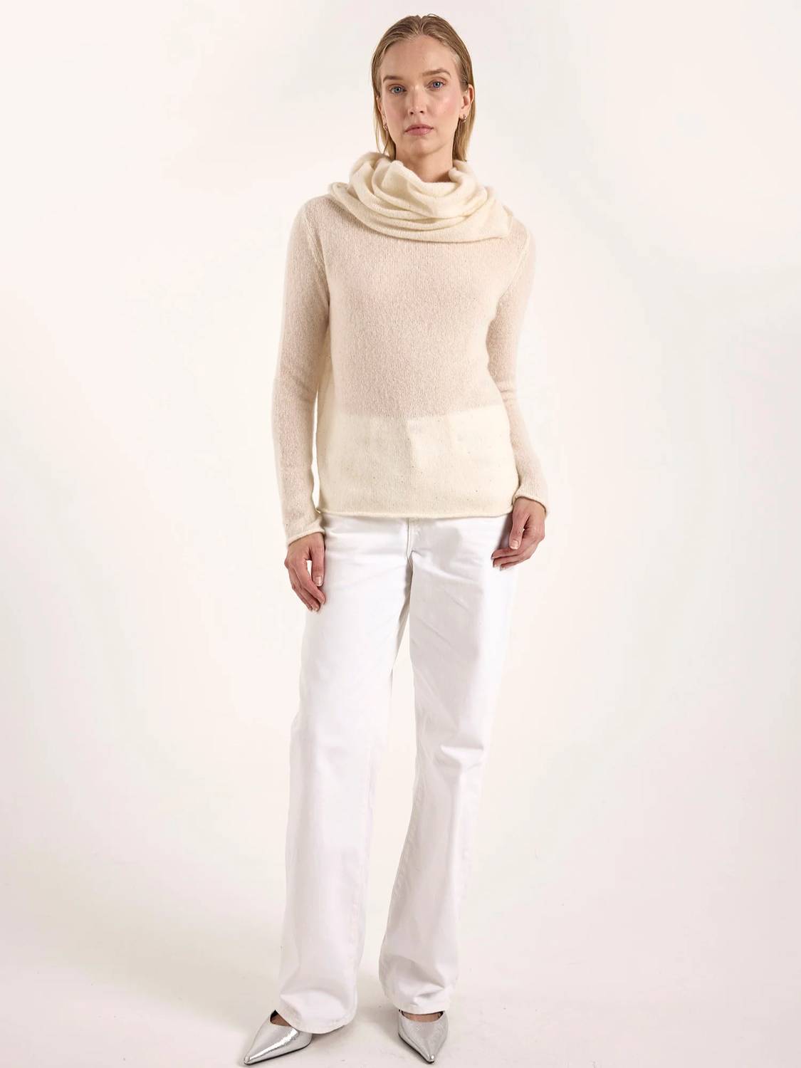 Brodie Cashmere - ESTELLE SPARKLE HOODED COWL NECK SWEATER