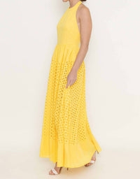 Fore Collection - Ray of Sunshine Eyelet Maxi Dress