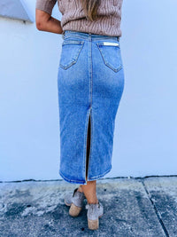 Hidden - Peyton Backslit Midi Pencil Skirt