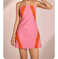 Strut & Bolt - Scallop Linen Mini Dress