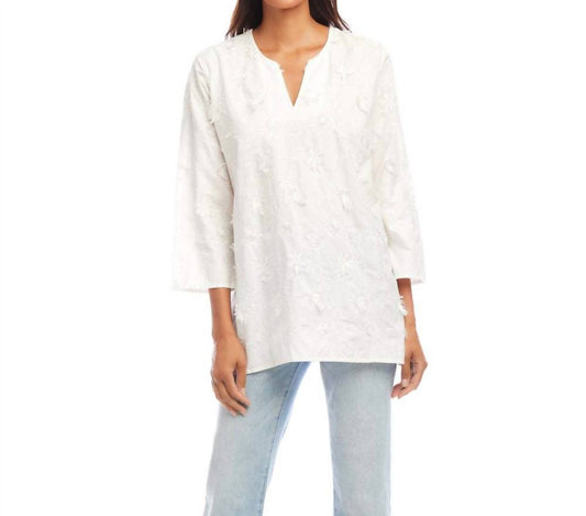 Karen Kane - 3/4 Sleeve Embroidered Tunic