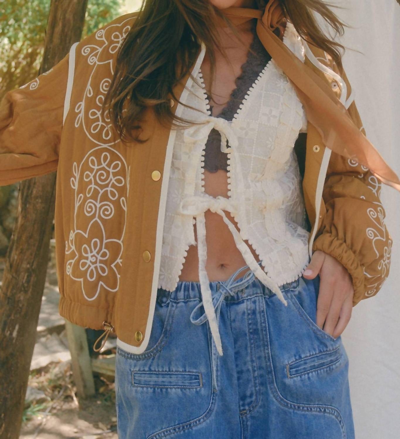 Listicle - Embroidered Quilted Western Jacket