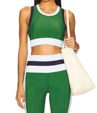 Beach Riot Gwen Color Blocked Top in ivy - women's tank top