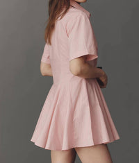 Curaae - Rosalie Short-sleeve Mini Shirt Dress