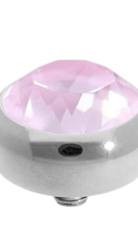 Qudo Women's Sesto 10mm Jewelry Topper in soft rose silver - women's jewelry - detail view