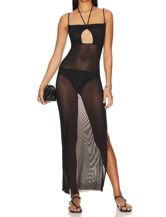 We Wore What - Mesh See Through Halter Neck Maxi Dress