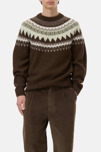 CLOSED Wool Norwegian Sweater in green - men's sweater