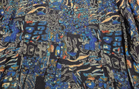 Ethyl Women's Peacock Pull Over V Neck Blouse in multicolor - women's blouse - detail view