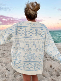 Sunkissed Coconut - Home For Christmas Snowflake Oversized Sweater