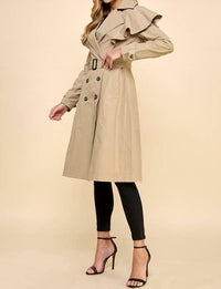 Tcec - Ruffle Detail Trench Coat