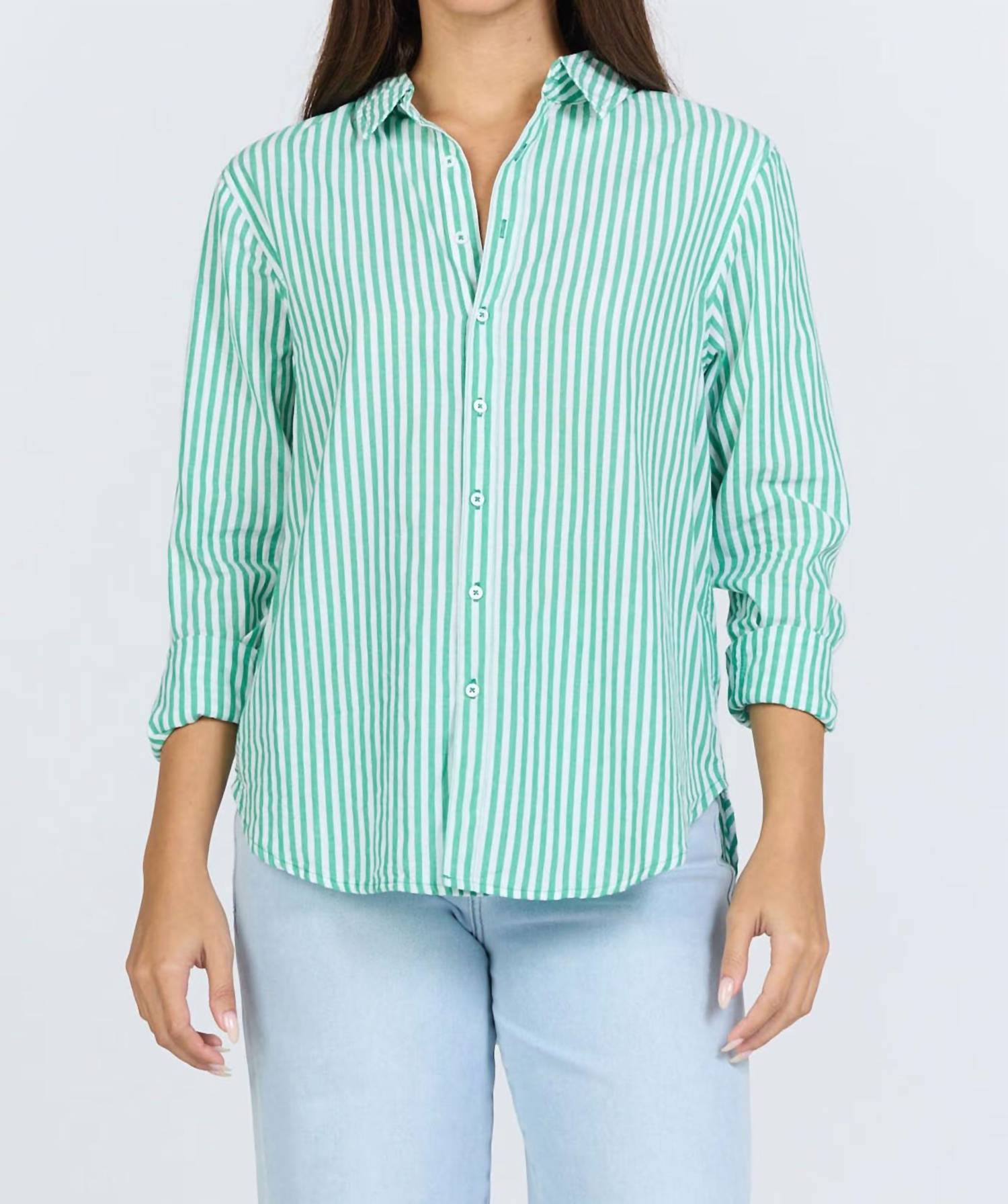 Dear John Denim - Lolita Striped Long Sleeve Button Down Top