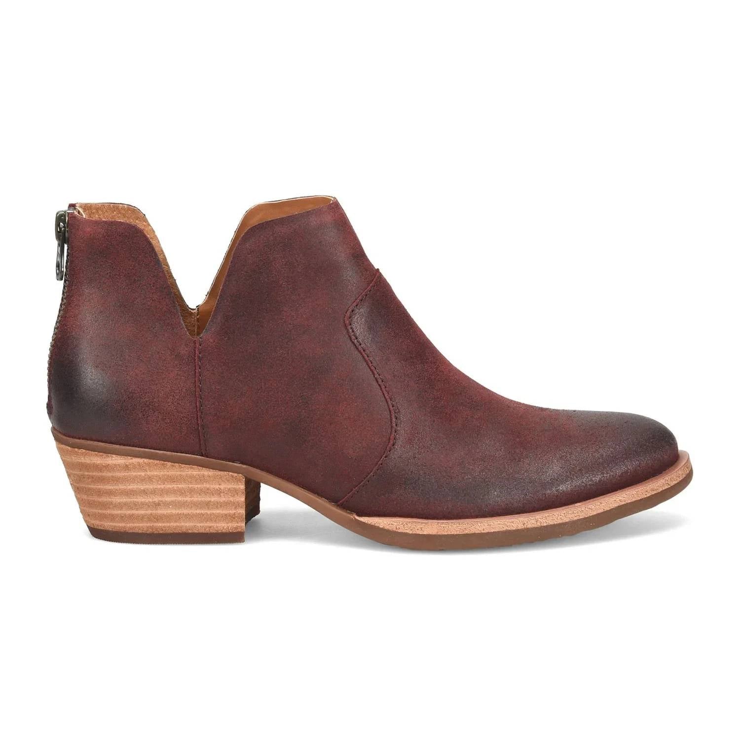 KORK-EASE Women's Skye Leather Boot in dark red - women's shoe