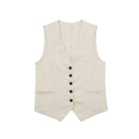 Sweetkama - Tailored V-neck Vest & Shorts Set