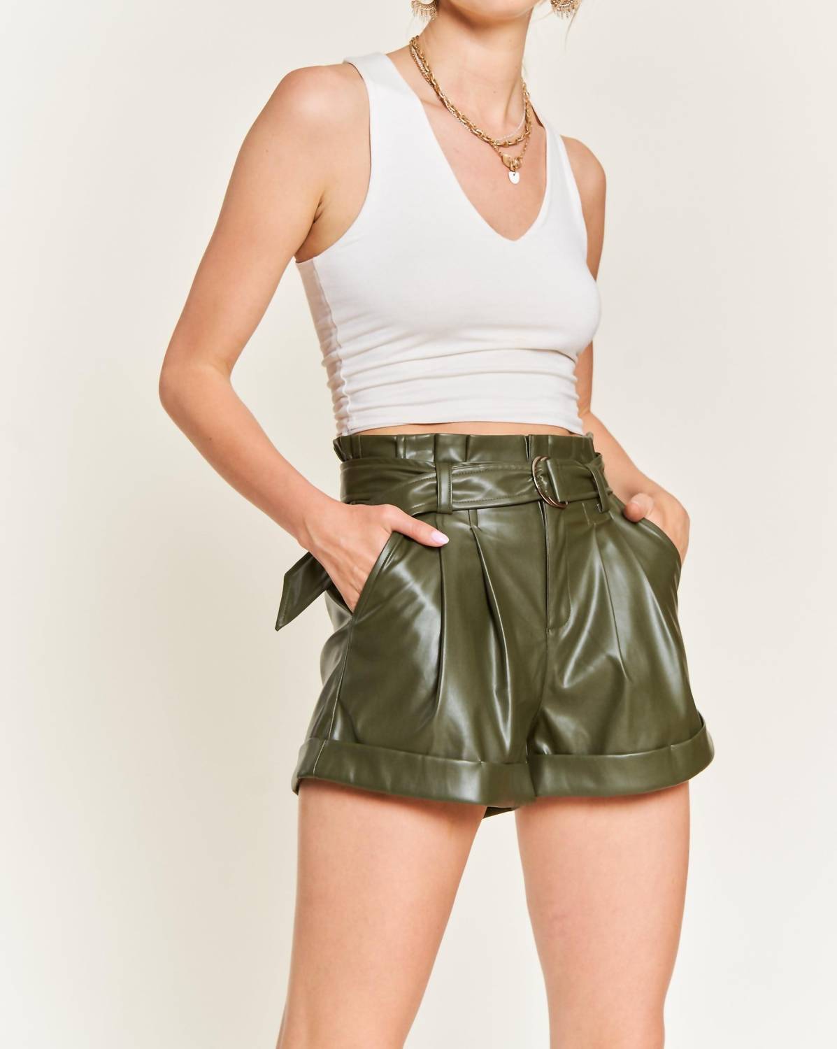 Jade By Jane - Make It Happen Faux Leather Shorts