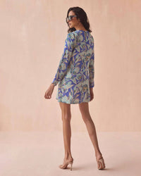 OMIKA Lara Mini Dress in thea cornflower - women's dress - alternate view
