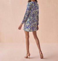 OMIKA Lara Mini Dress in thea cornflower - women's dress - detail view