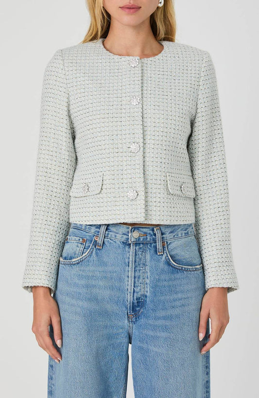 French Connection - Tweed Embellished Crop Jacket