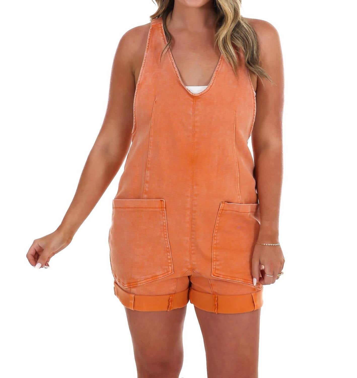 Zenana - Halftime Hype Denim Romper