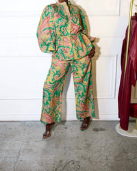 Little Secret Of Mine - Ethereal Smocked Parsley Print Pant Set