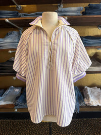 Entro - Striped Puff Sleeve top
