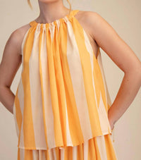 Glam - Striped Sleeveless Blouse