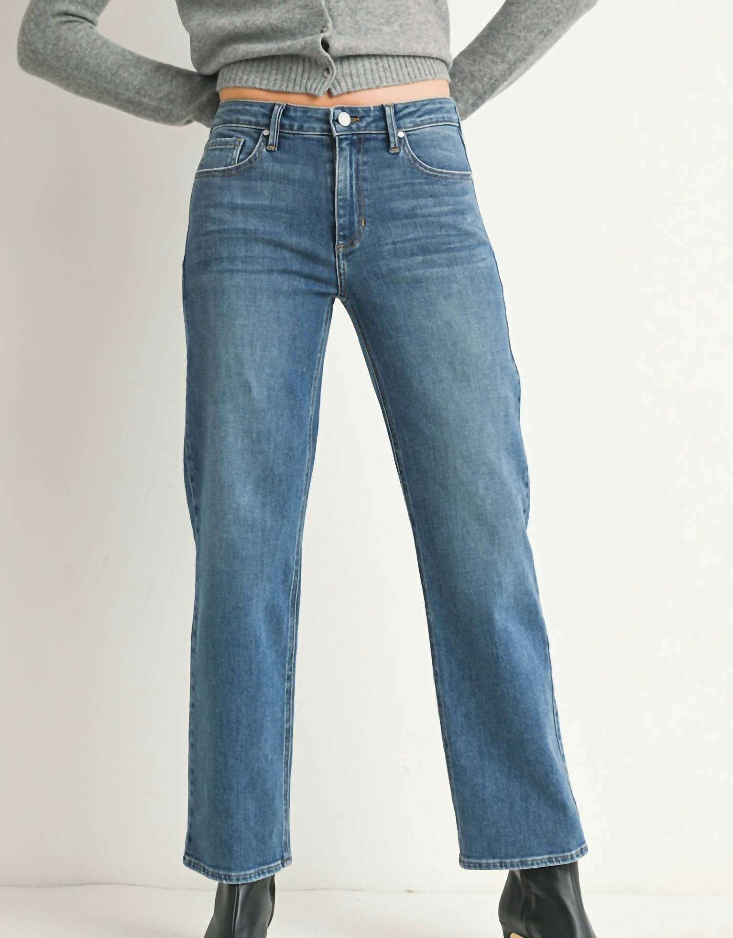 Just Black Denim - Stretchy Straight Jeans