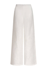 Andres Otalora - Women's Sueño Botanico Embroidered Linen Wide Leg Pants