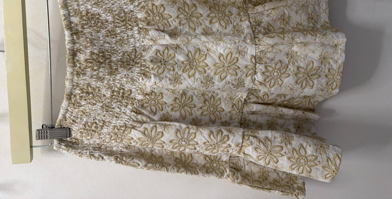 Apricot - Embroidered Floral Mini Skirt
