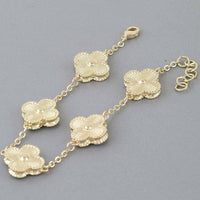 3Am By H&D Accessories - Women's Modern Cubic Zirconia Clover Charms Bracelet