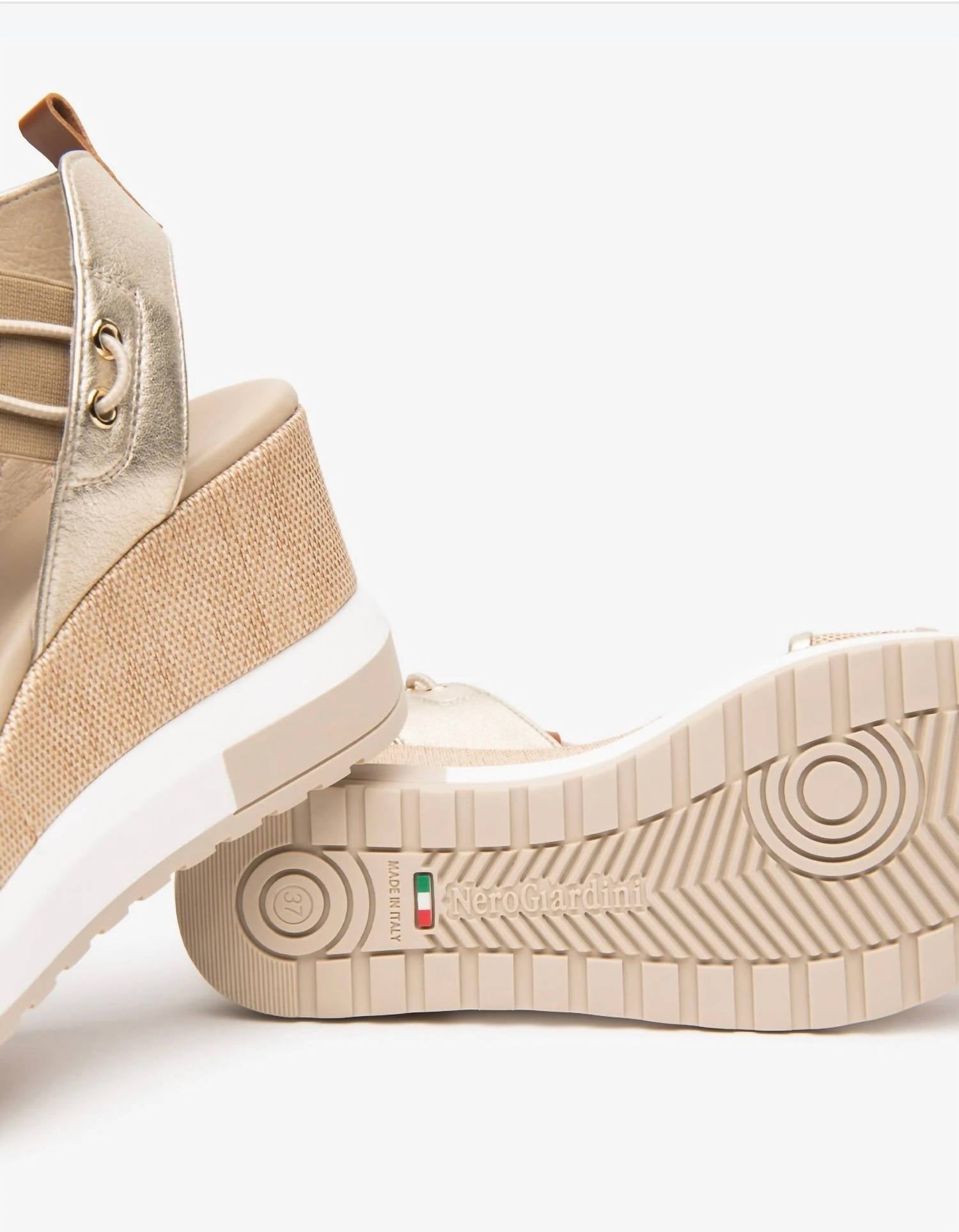 Nerogiardini - Women's Bungee Platform Wedge Sandals