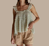 By Together - Ruffled Print Tank Top