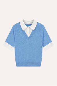 Minnie Rose - Short Sleeve V With Collar