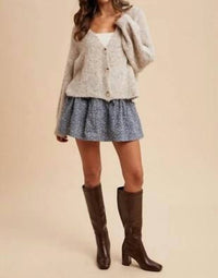 Anniewear - Ditsy Floral Brushed Woven Flare Mini Skirt