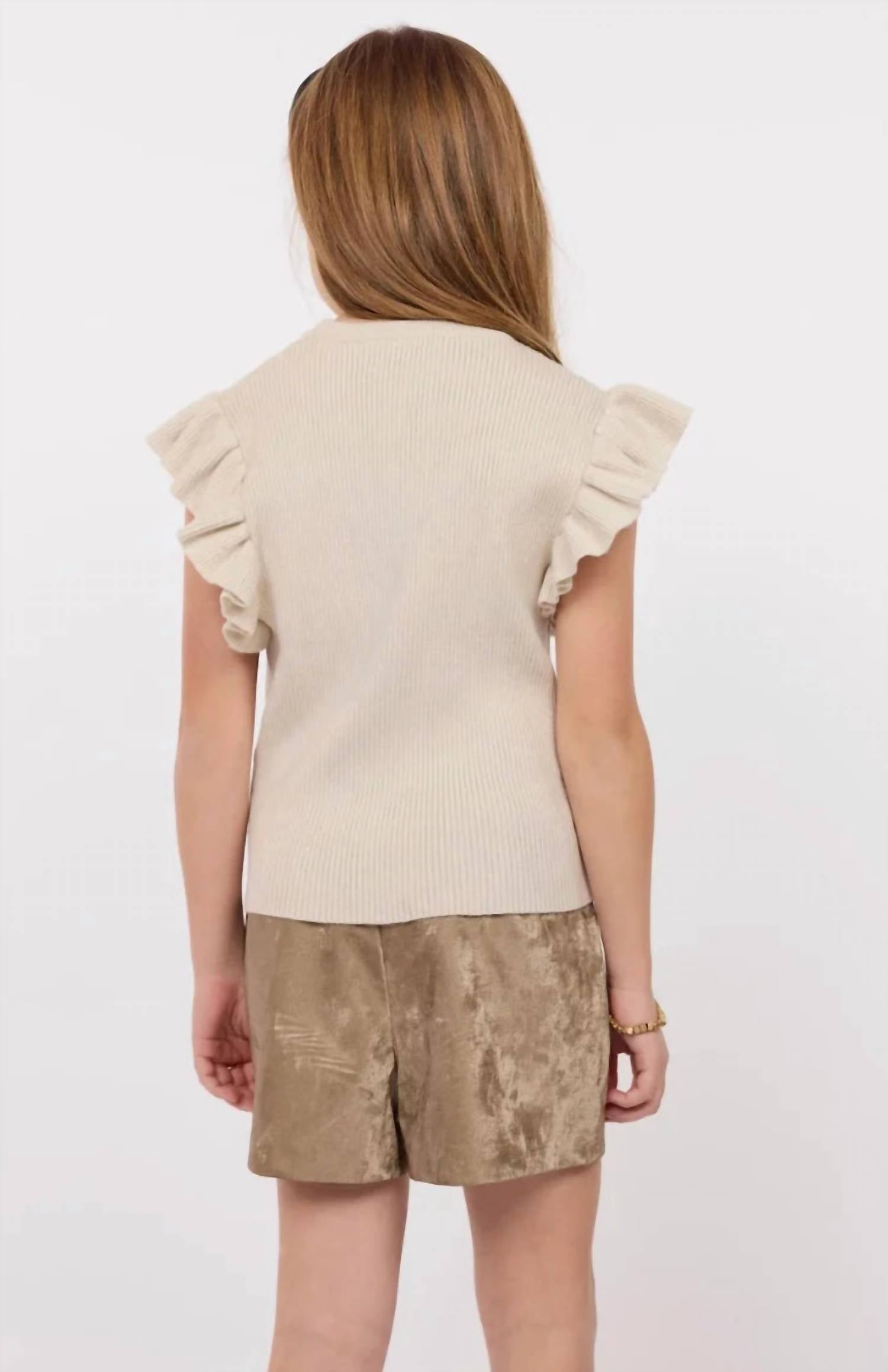 Sadie & Sage - Girls Tiffany Ruffle Armhole Sweater