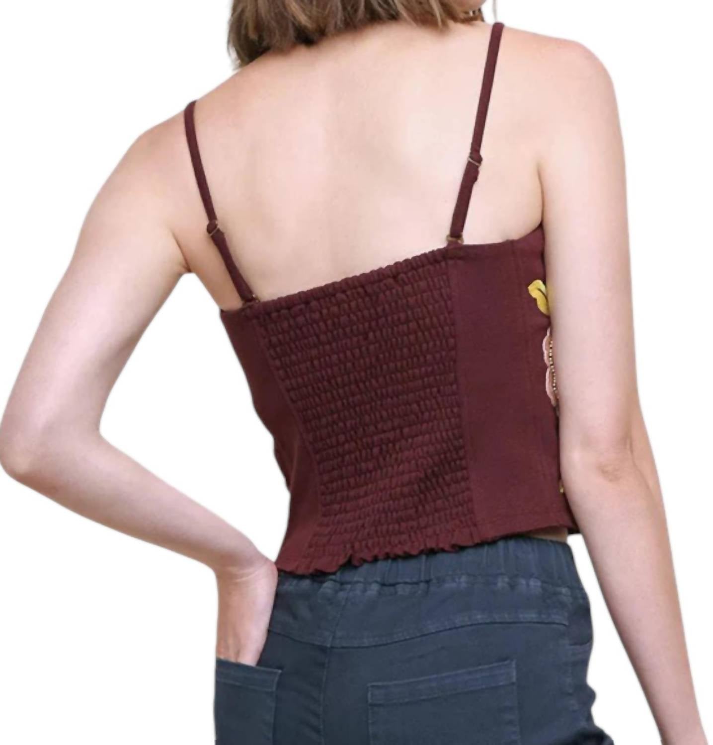 Umgee - Beaded & Embroidered Crop Top