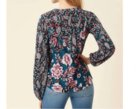 Band Of The Free - Josie Floral Print V-neck Blouse