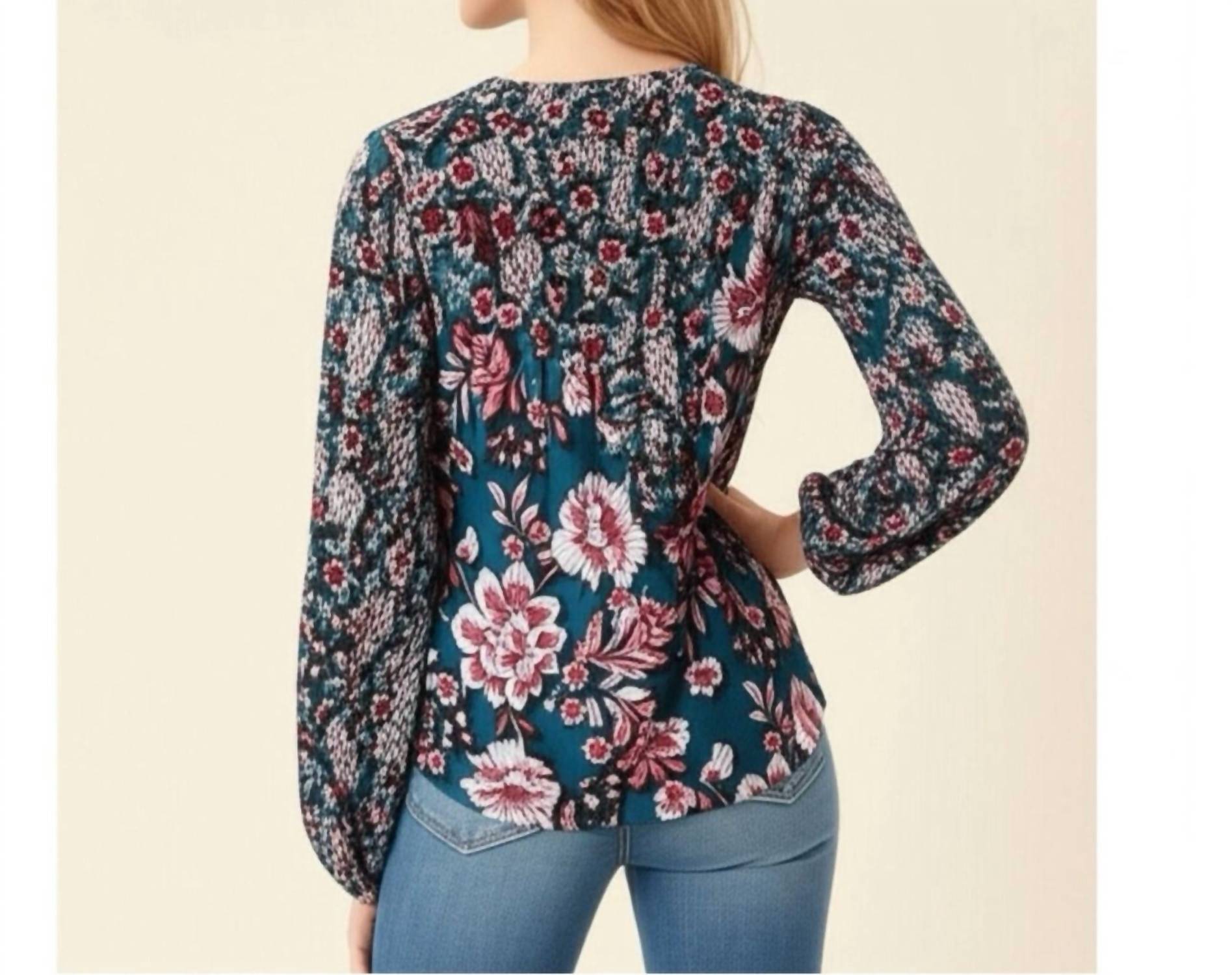 Band Of The Free - Josie Floral Print V-neck Blouse