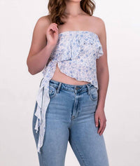 Sky To Moon - Women's Strapless Floral Jellyfish Top
