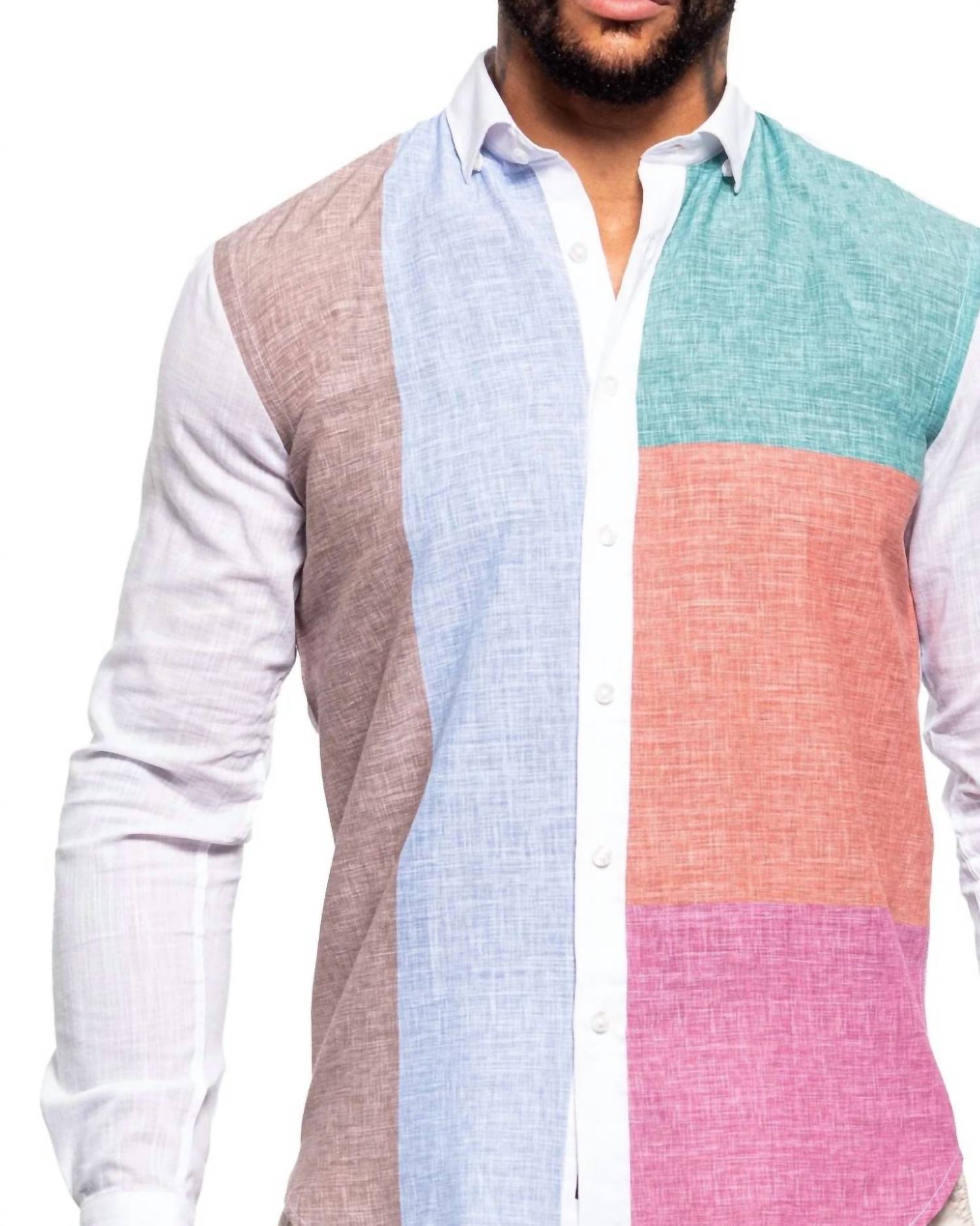 Eight X - Color Block Button Down Shirt
