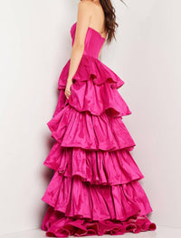 Jovani - Layered Skirt Strapless Dress
